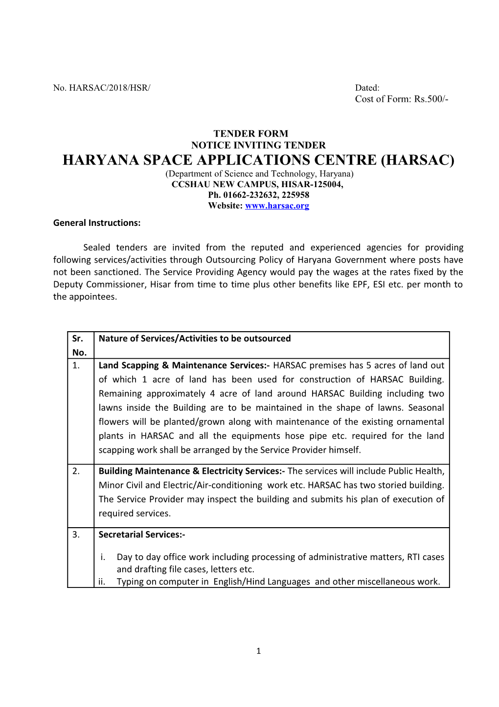 Haryana Space Applications Centre (Harsac)