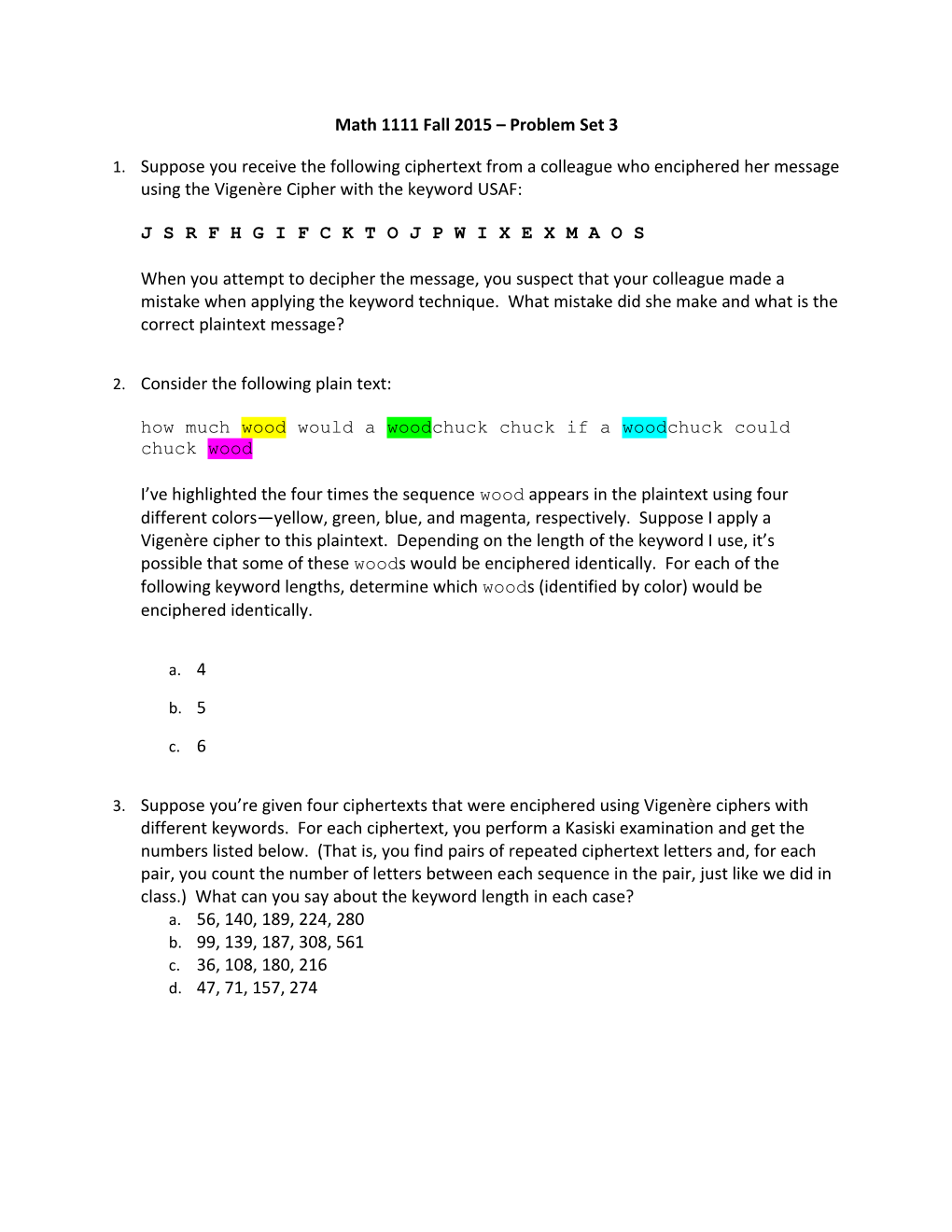 Math 1111 Fall 2015 Problem Set 3