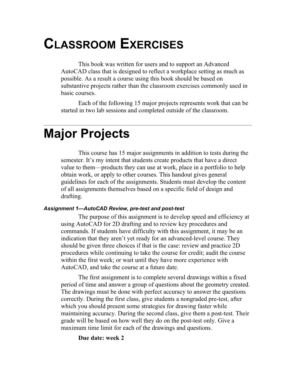 Classroom Exercises