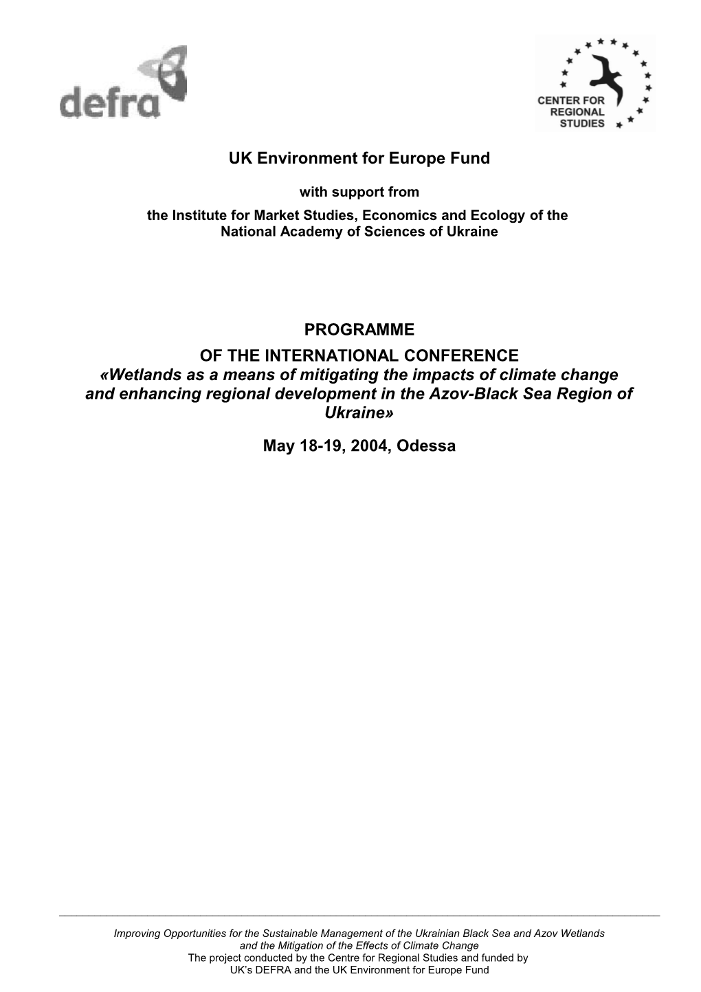 UK Environment for Europe Fund