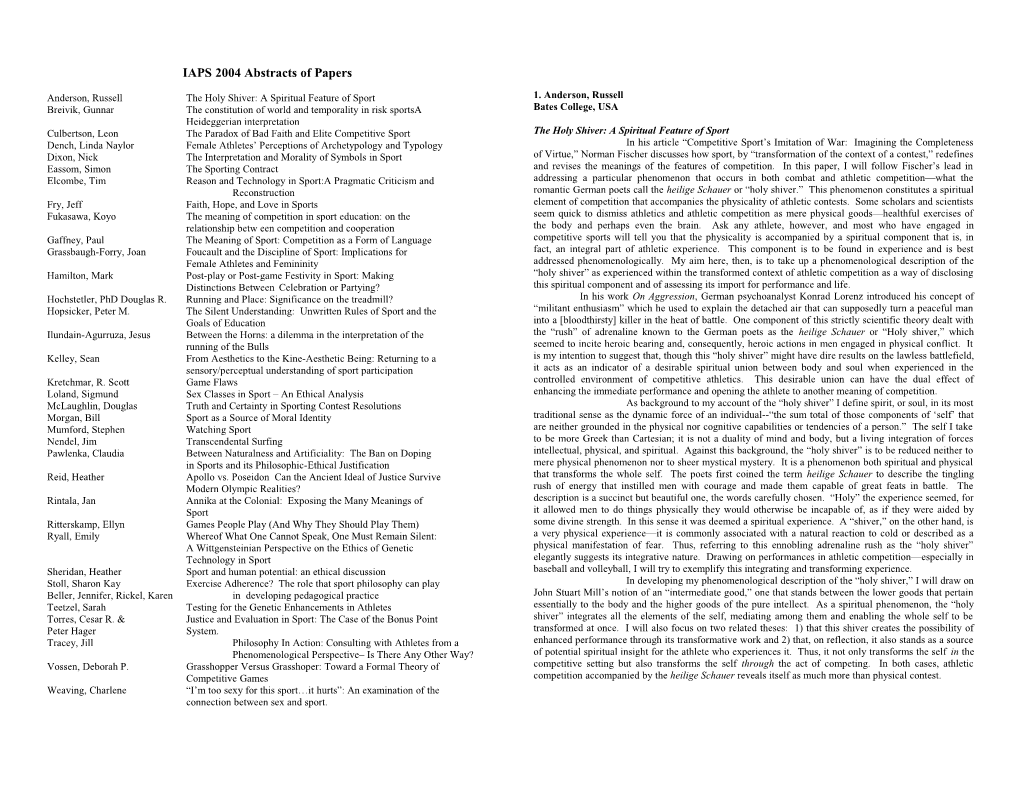 IAPS 2004 Abstracts of Papers