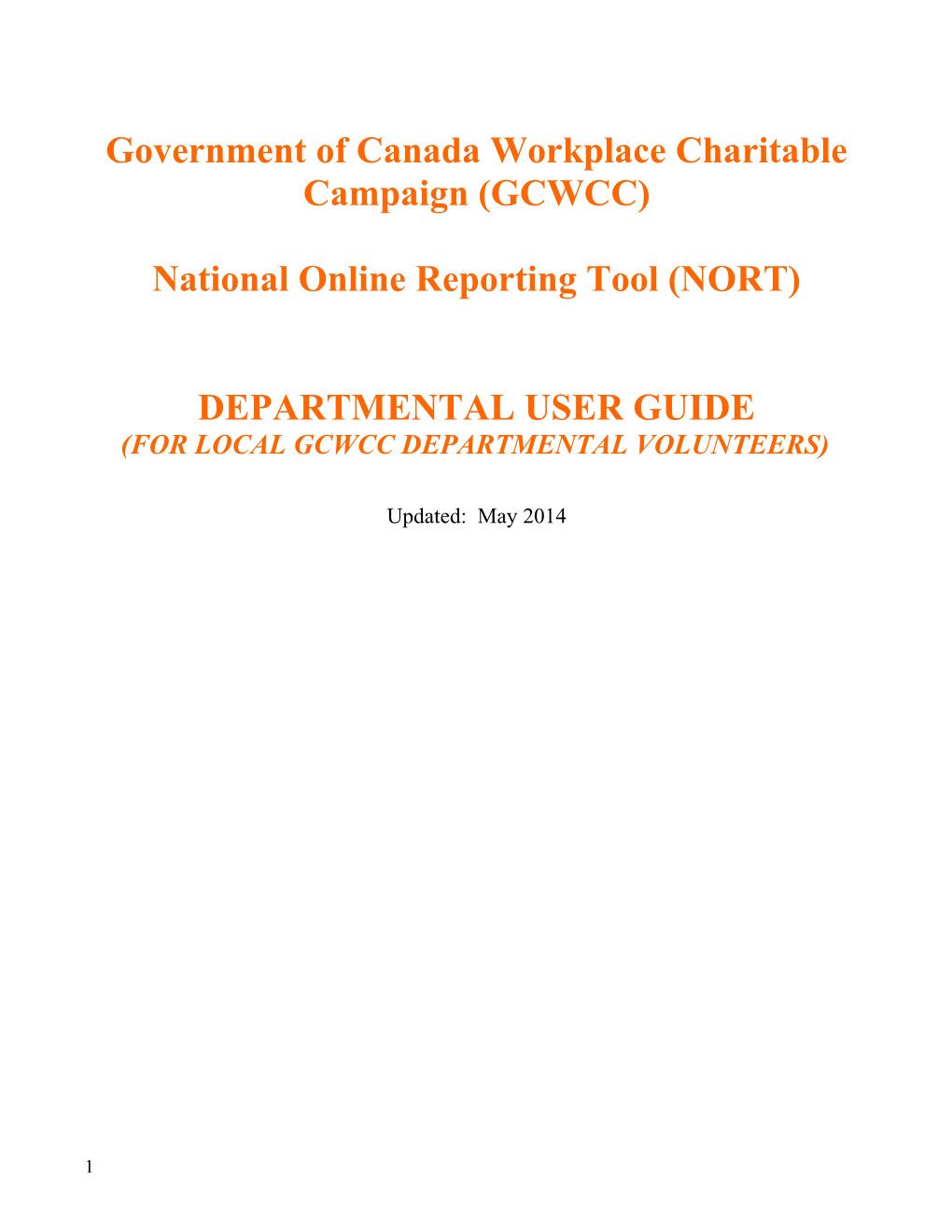 Government of Canada Workplace Charitable Campaign (GCWCC)