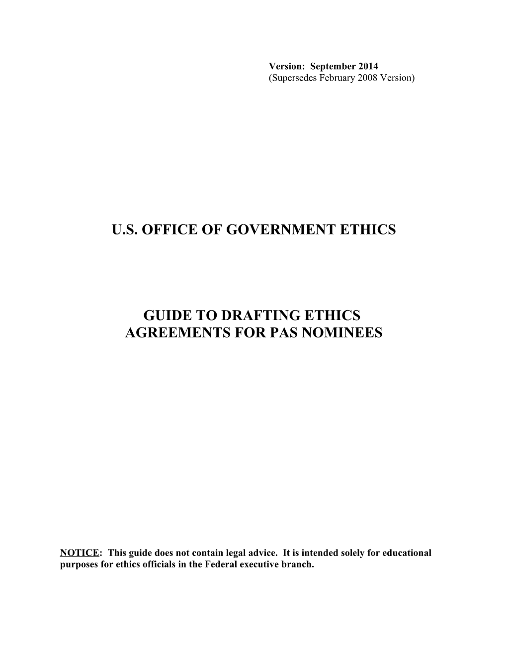 Ethics Agreement Guide 2014