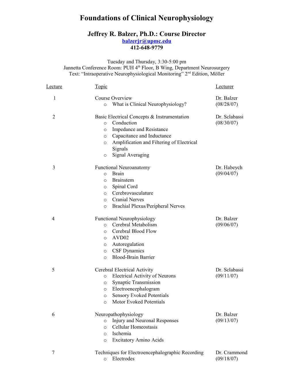 Foundations of Clinical Neurophysiology