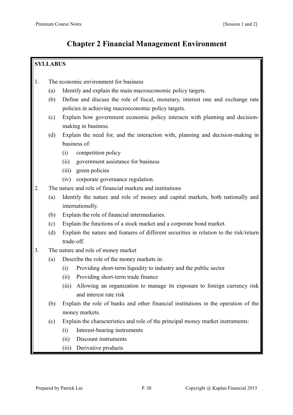 Chapter 2 Financial Management Environment