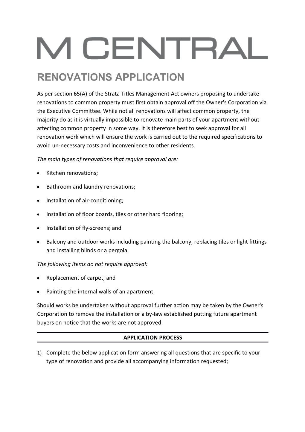 Renovations Application
