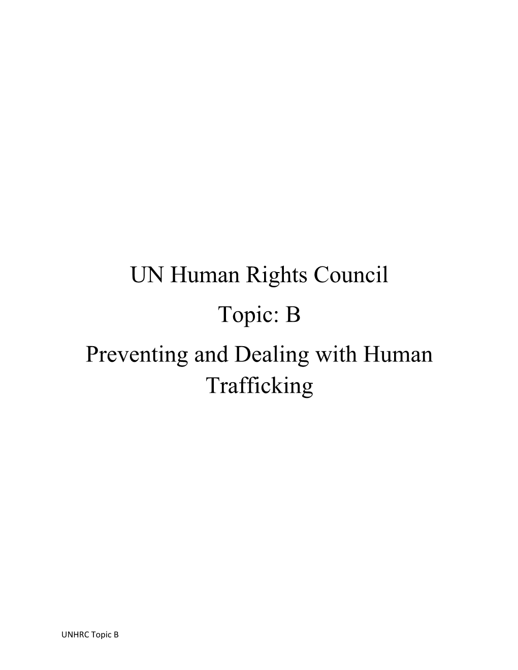 Preventing and Dealing with Human Trafficking