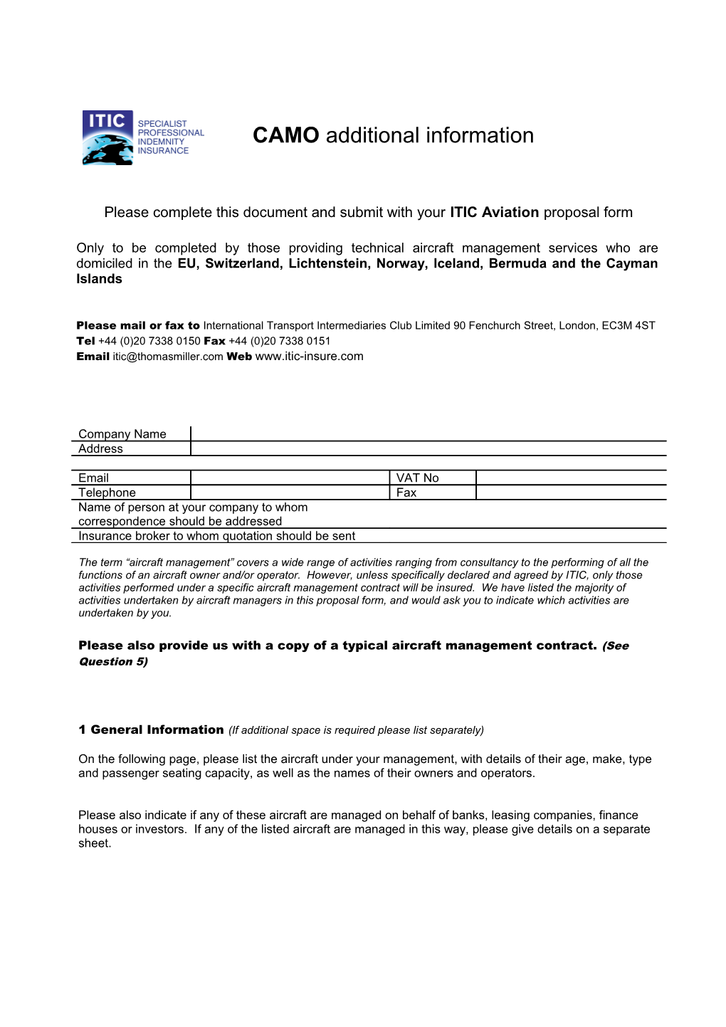 Please Also Provide Us with a Copy of Atypicalaircraft Management Contract.(See Question 5)