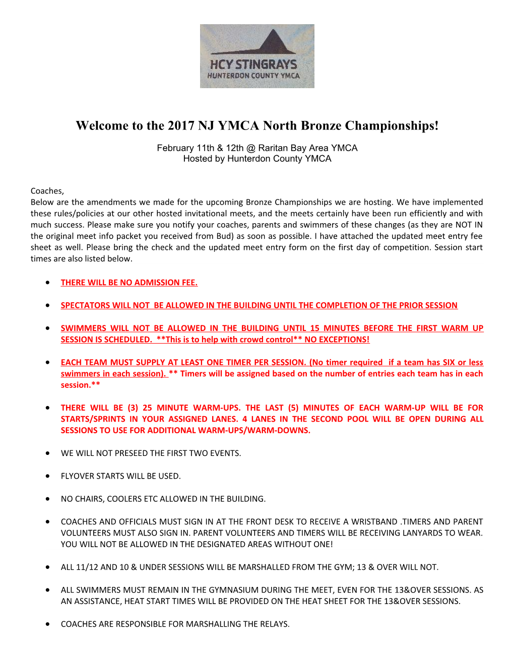 NJ YMCA Bronze Championships