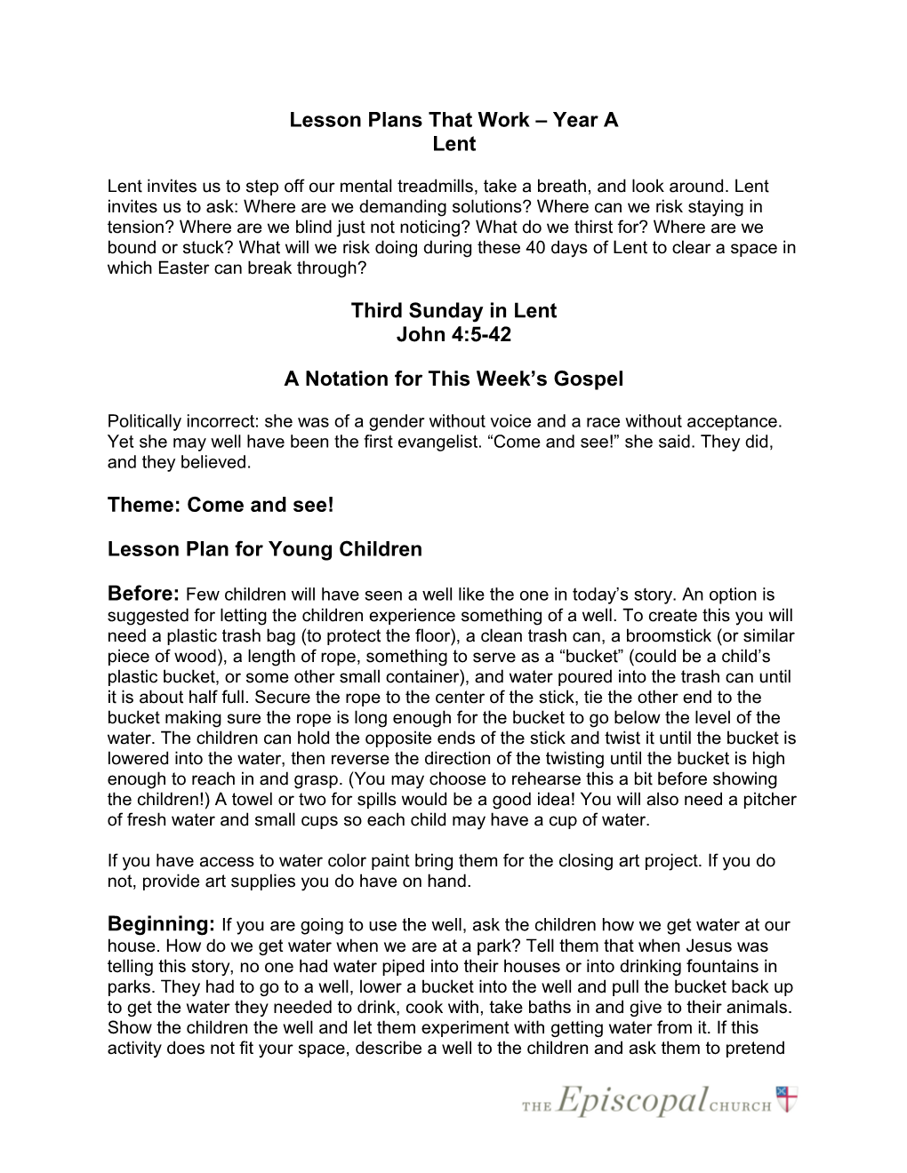 Lent - Cycle a Revised Common Lectionary