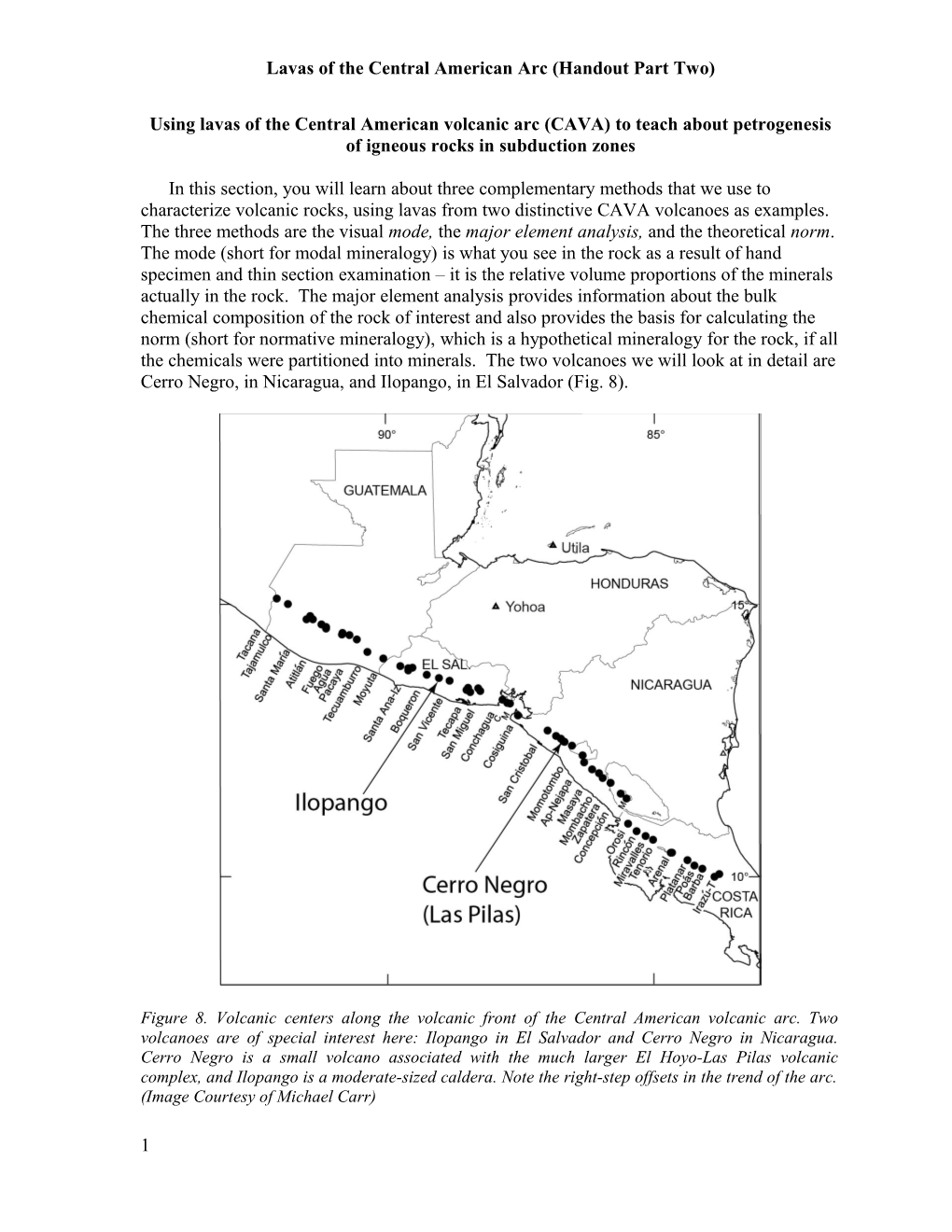 Margins Mini Lesson: Volcanoes and Lavas of Central America