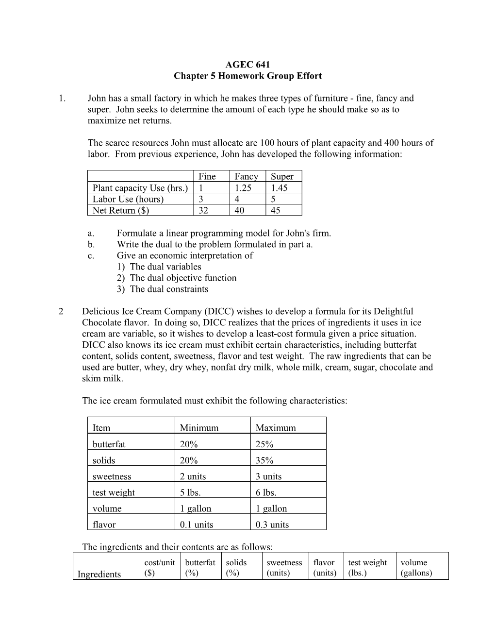 Chapter 5 Homework Group Effort