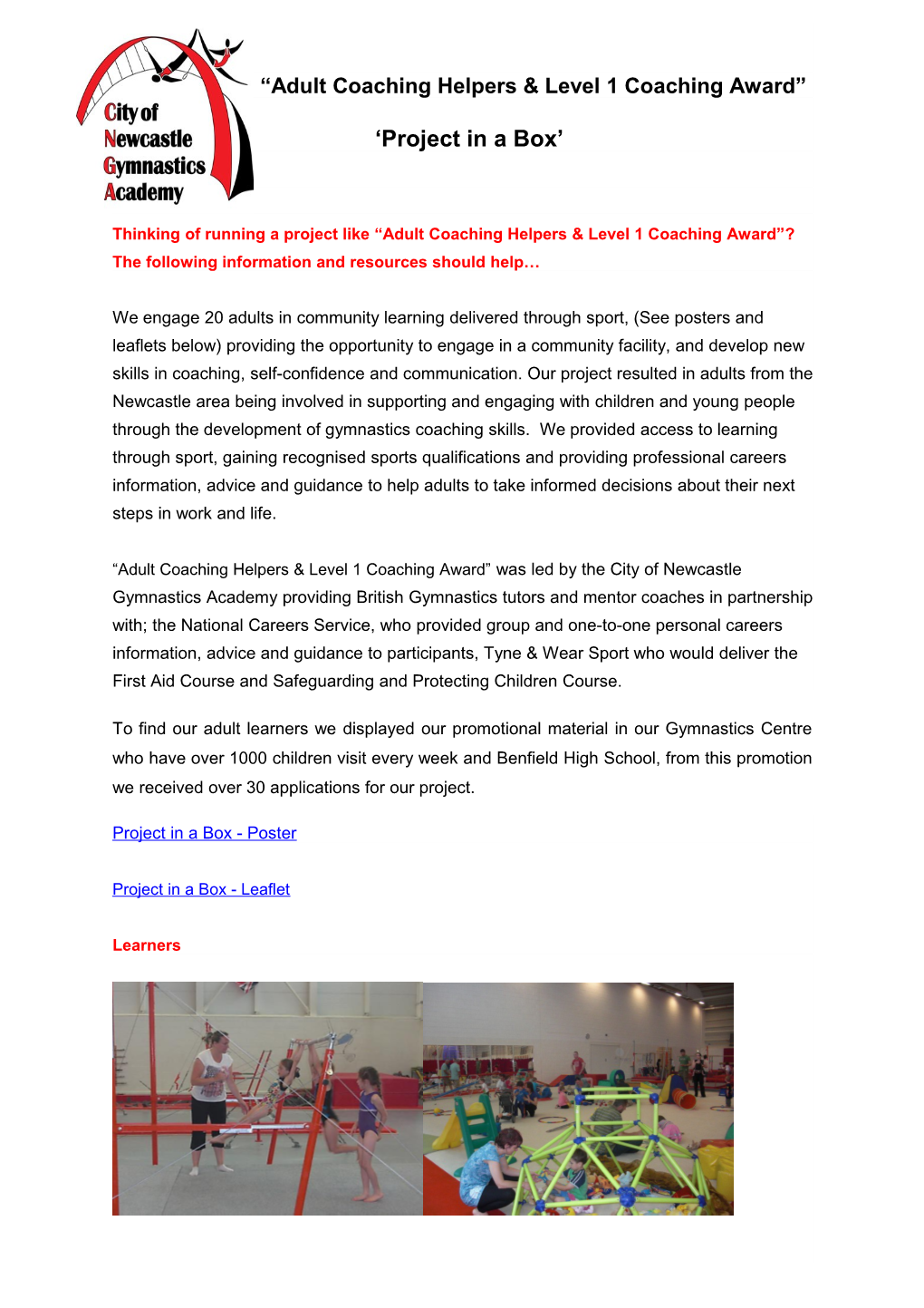 Adult Coaching Helpers & Level 1 Coaching Award