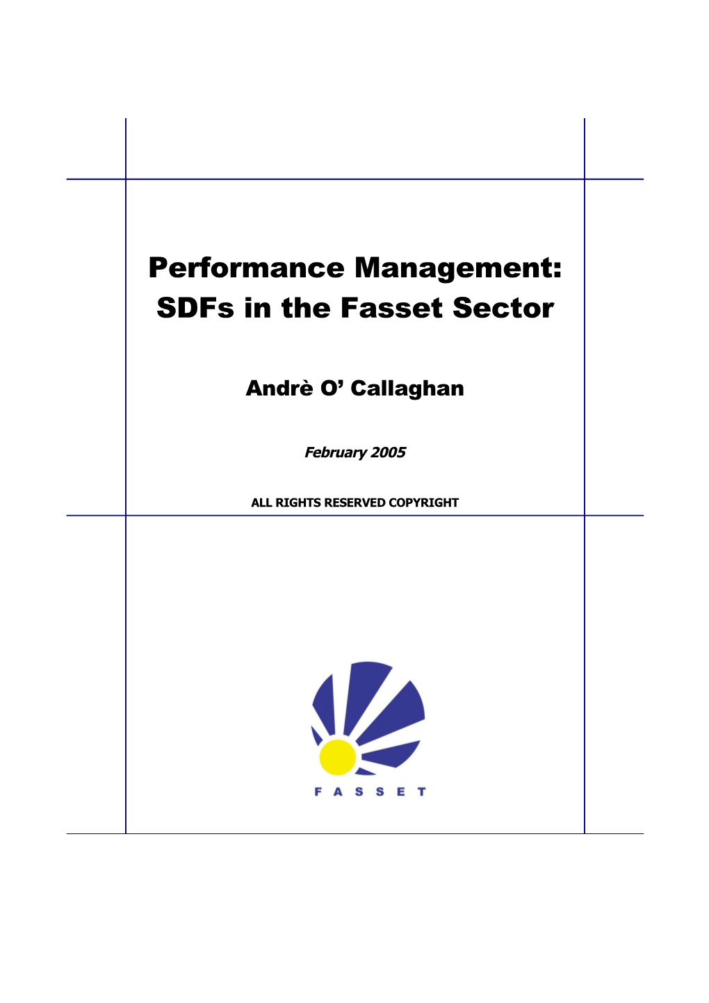 Performance Management an Introduction for Skills Development Facilitators in the Financial