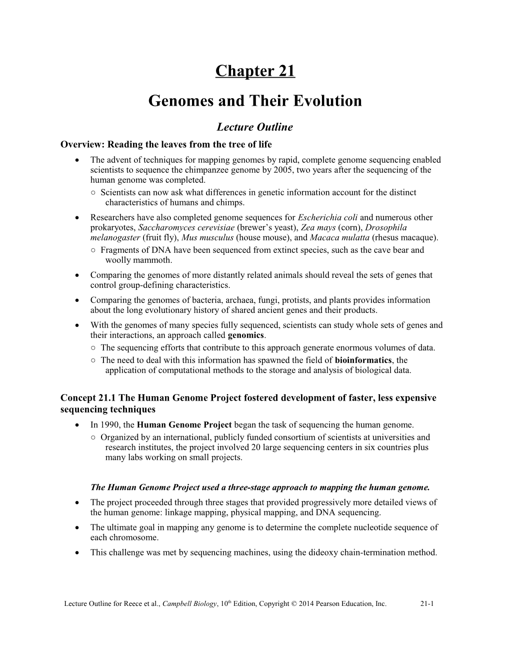 Genomes and Their Evolution