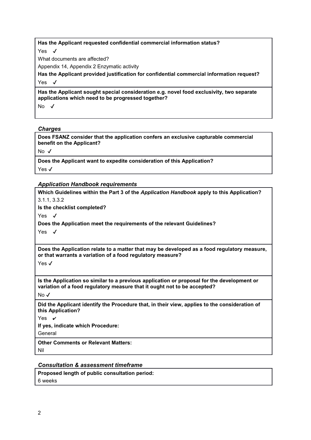Administrative Assessment Report Application A1153