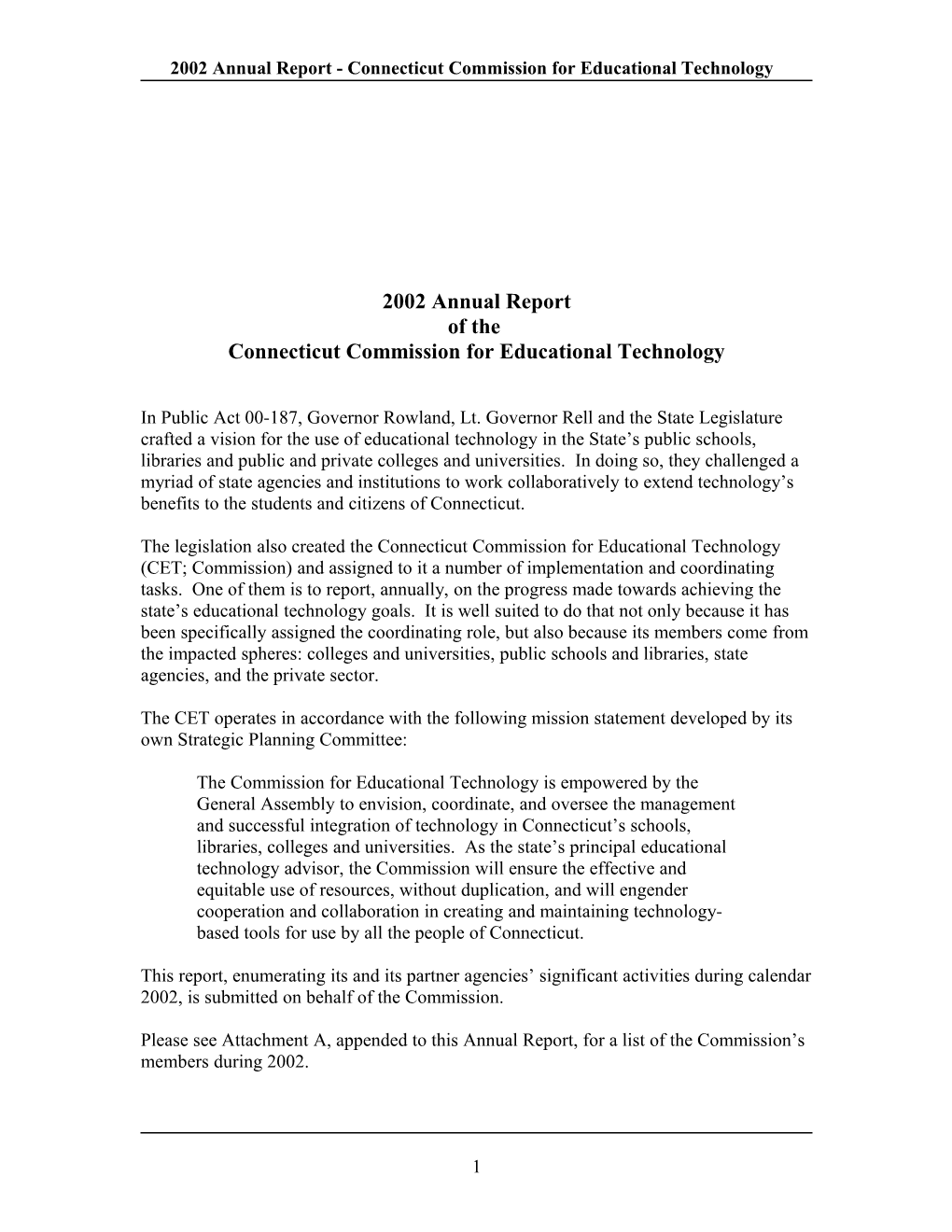 2002 Annual Report - Connecticut Commission for Educational Technology