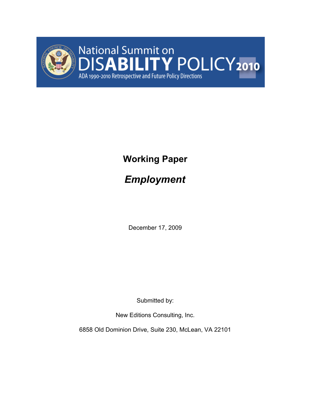 White Paper on Employment Policy Progress and Next Steps