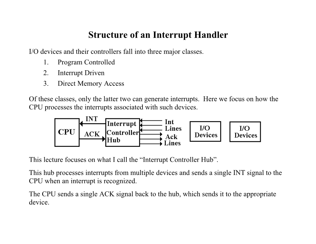 Structure of an Interrupt Handler
