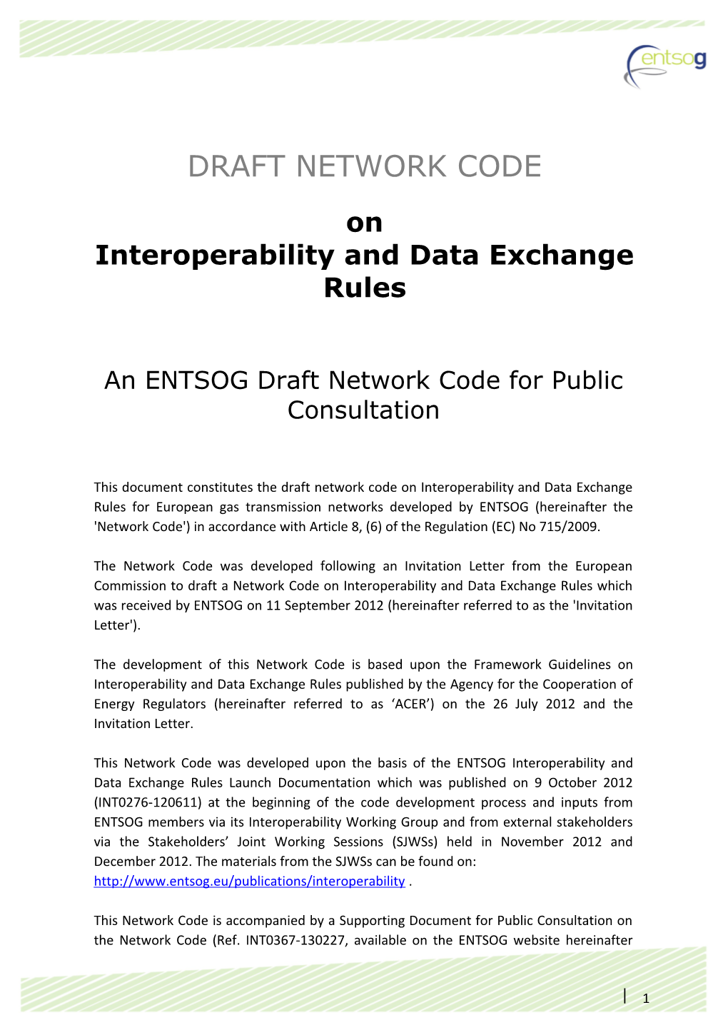 Network Code on Interoperability and Data Exchange Rules