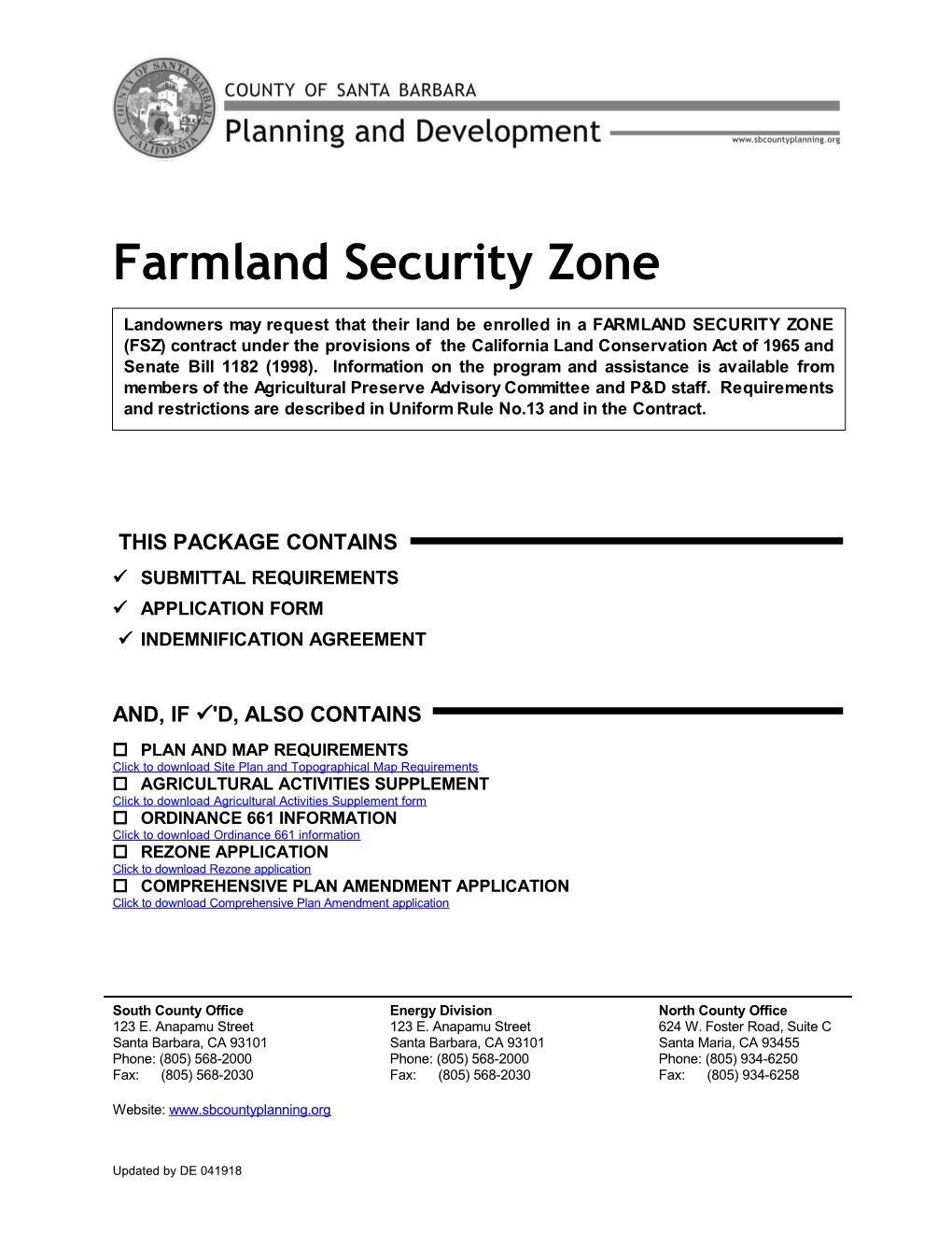 Farmland Security Zone Contract