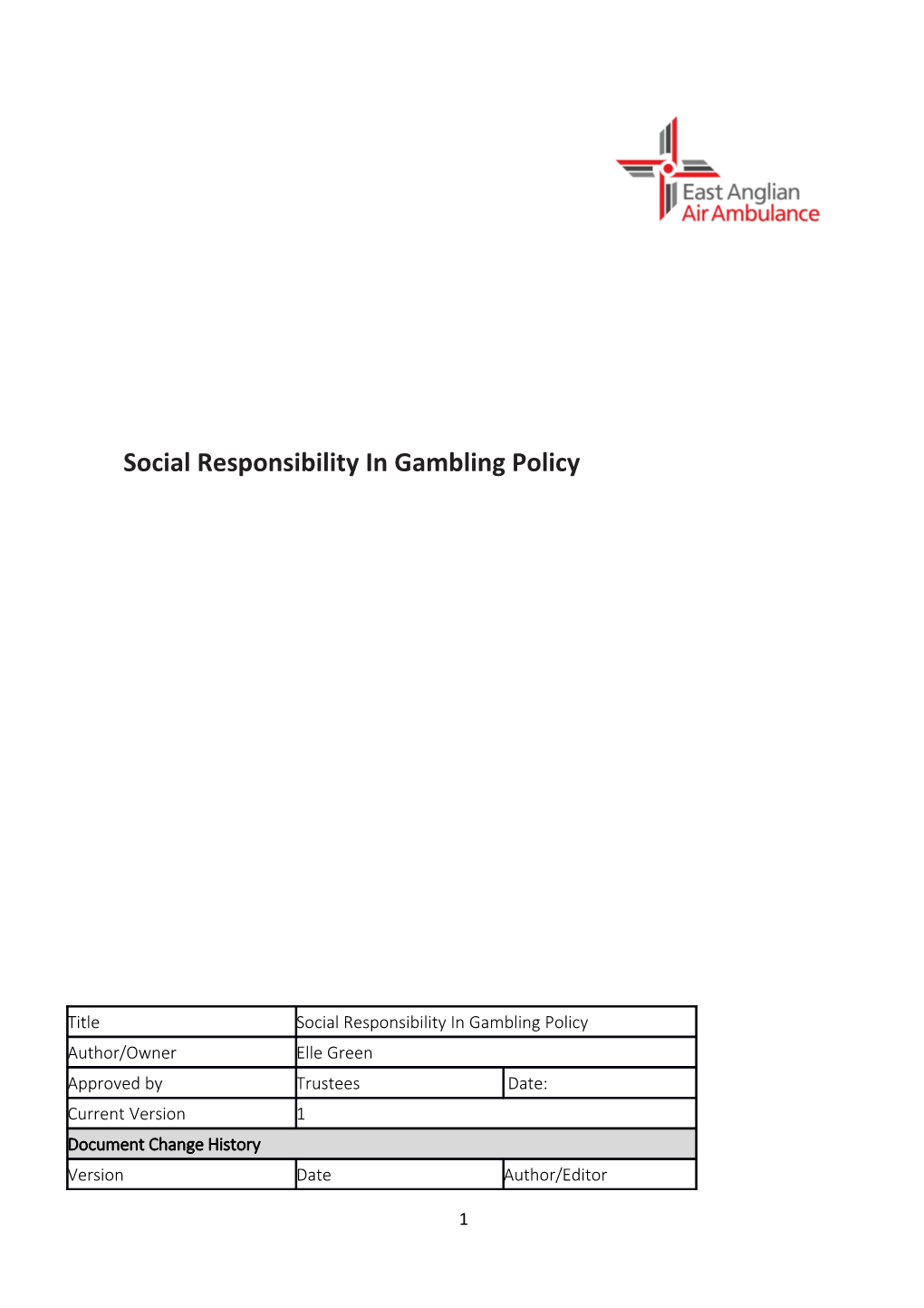 Social Responsibility in Gambling Policy