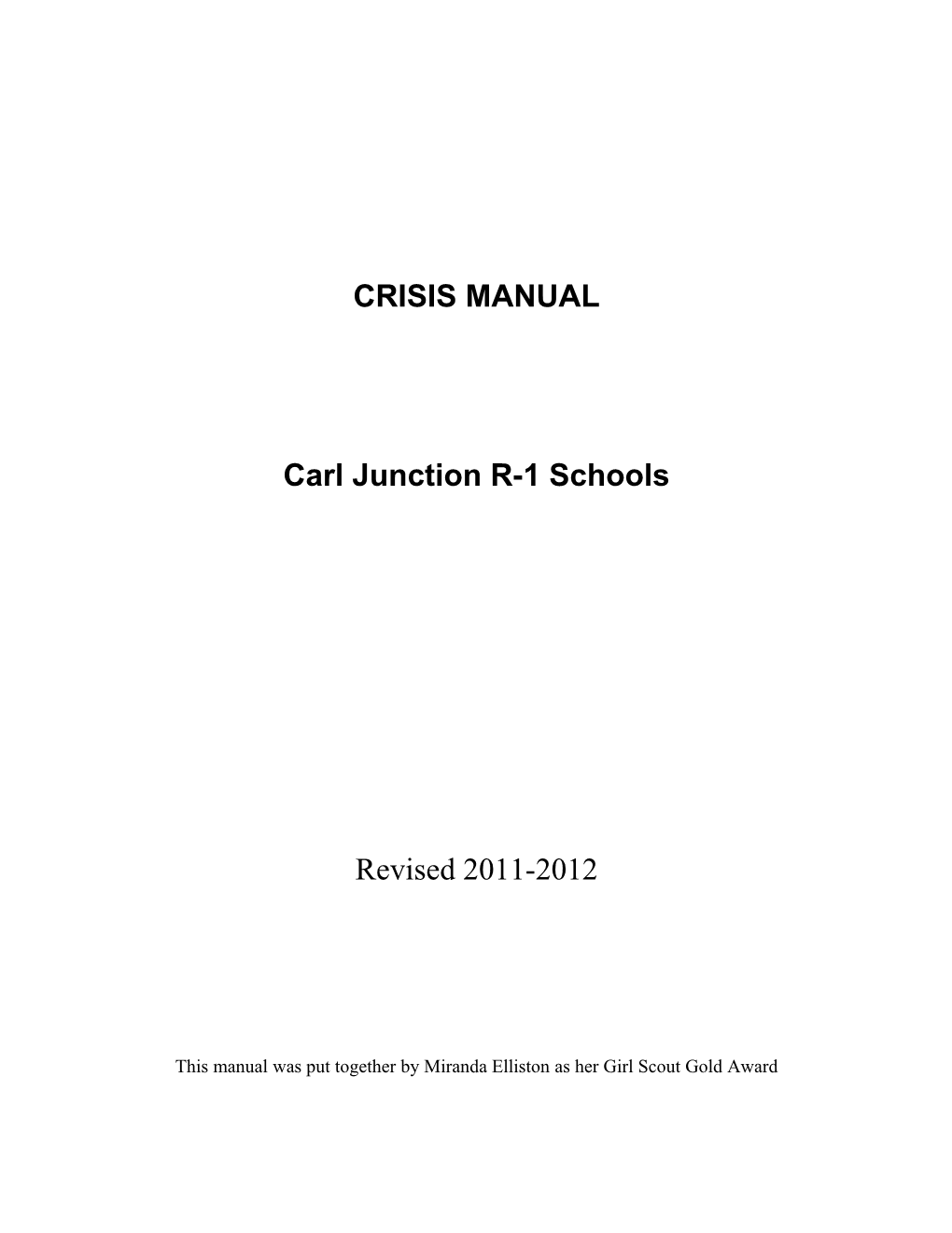 Crisis Manual