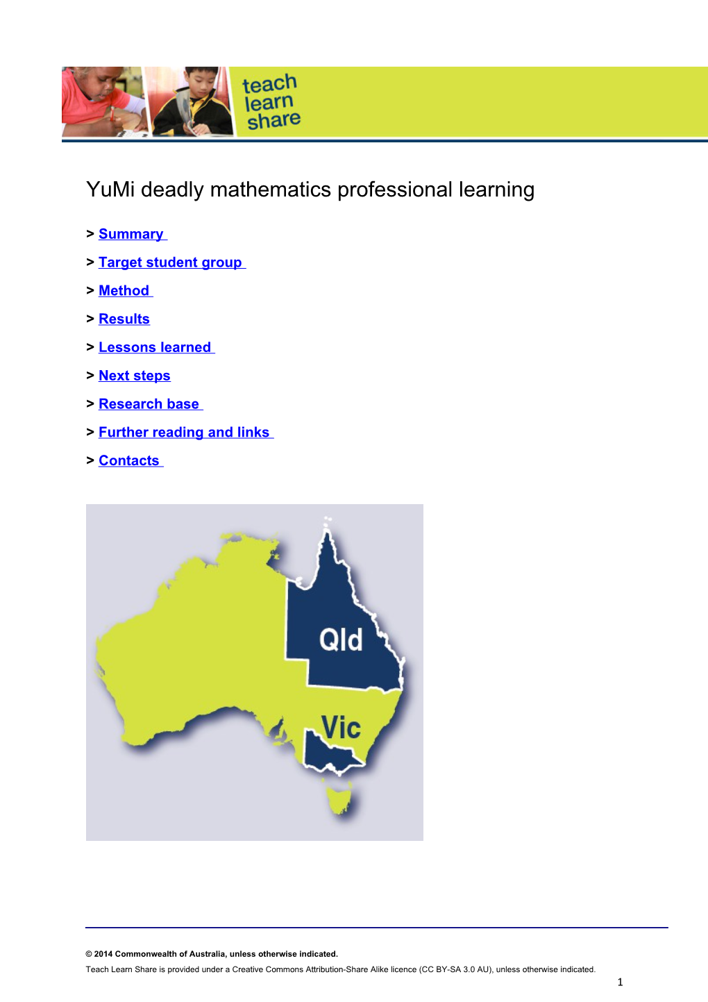 Yumi Deadly Mathematics Professional Learning