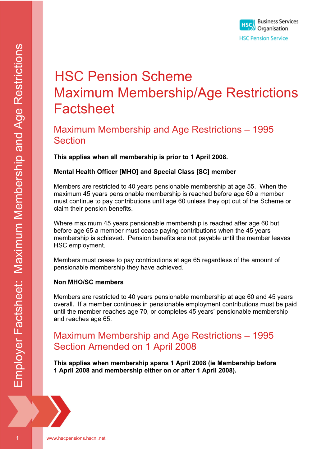 Maximum Membership/Age Restrictions Factsheet
