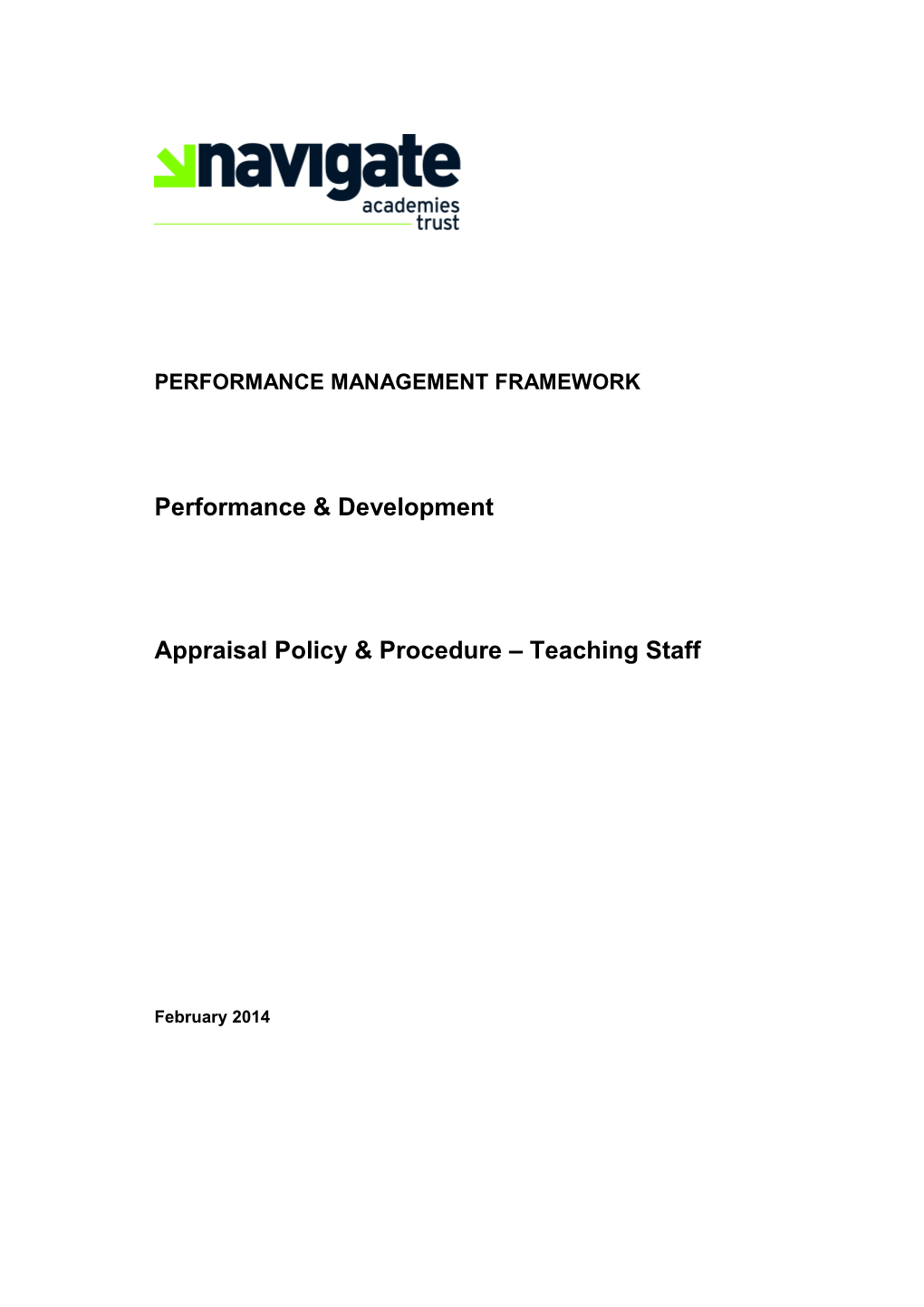 Appraisal Policy & Procedure Teaching Staff