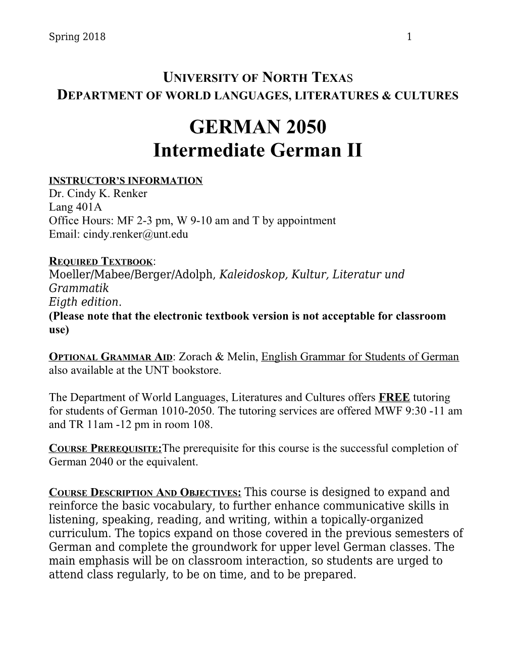 Intermediate German II