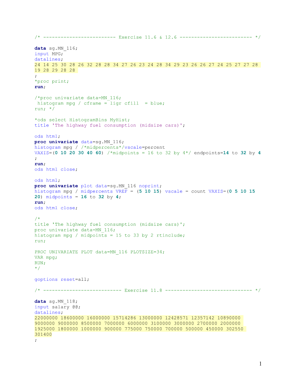 Histogram Mpg / Cframe = Ligr Cfill = Blue;