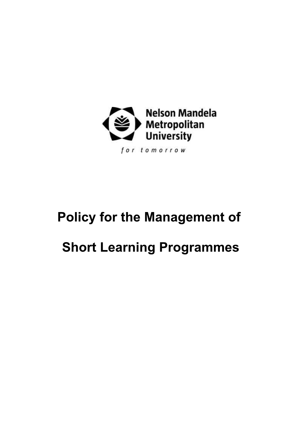 Policy on Short Learning Programmes