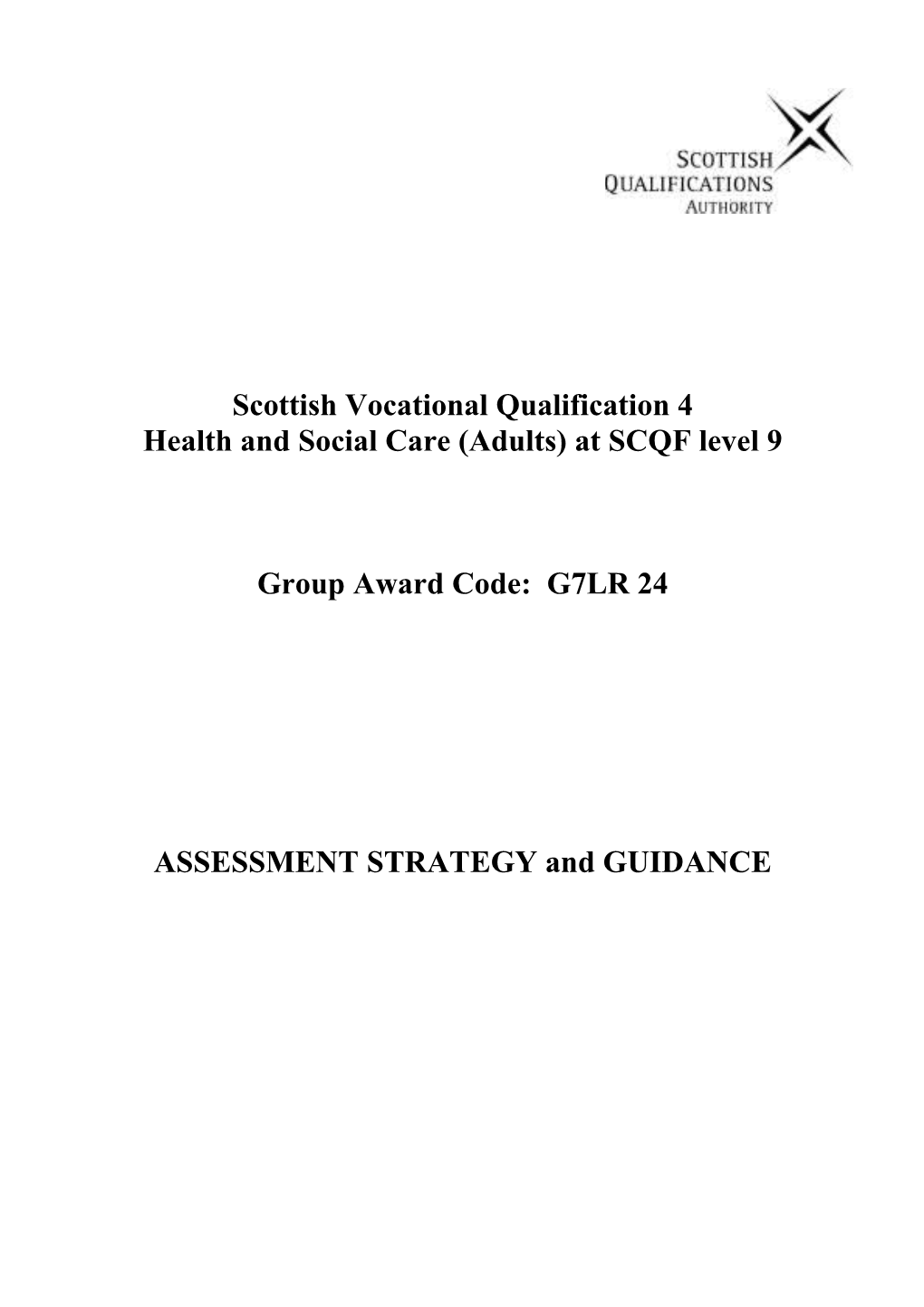 Health and Social Care (Adults) at SCQF Level 9