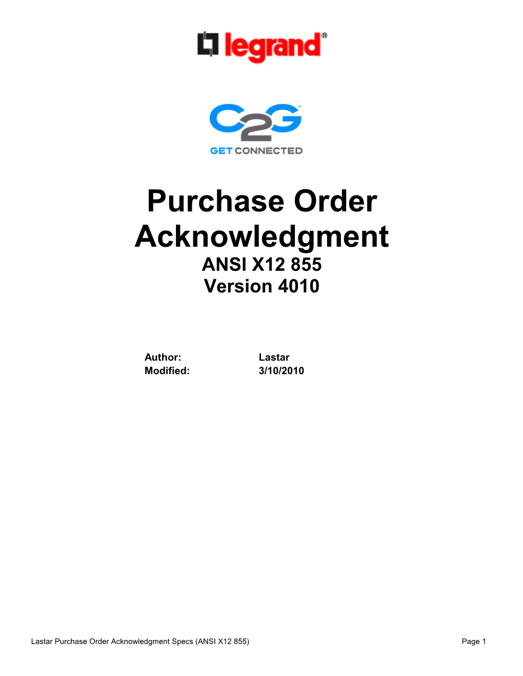 Purchase Order Acknowledgment