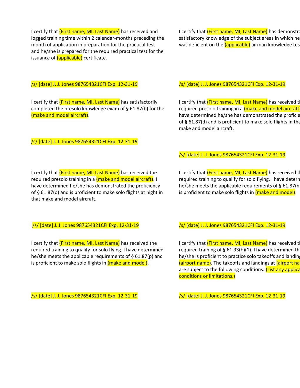 SL3 Review of Deficiencies Identified on Airman Knowledge Test: 61.39(A)(6)(Iii) As Required