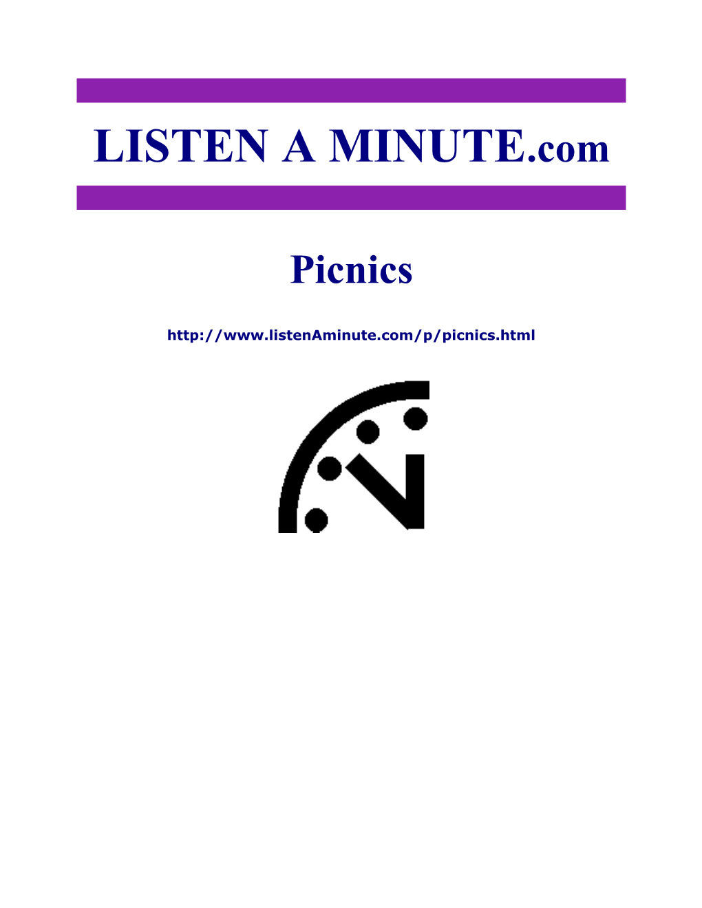 Listen a Minute.Com - ESL Listening - Picnics