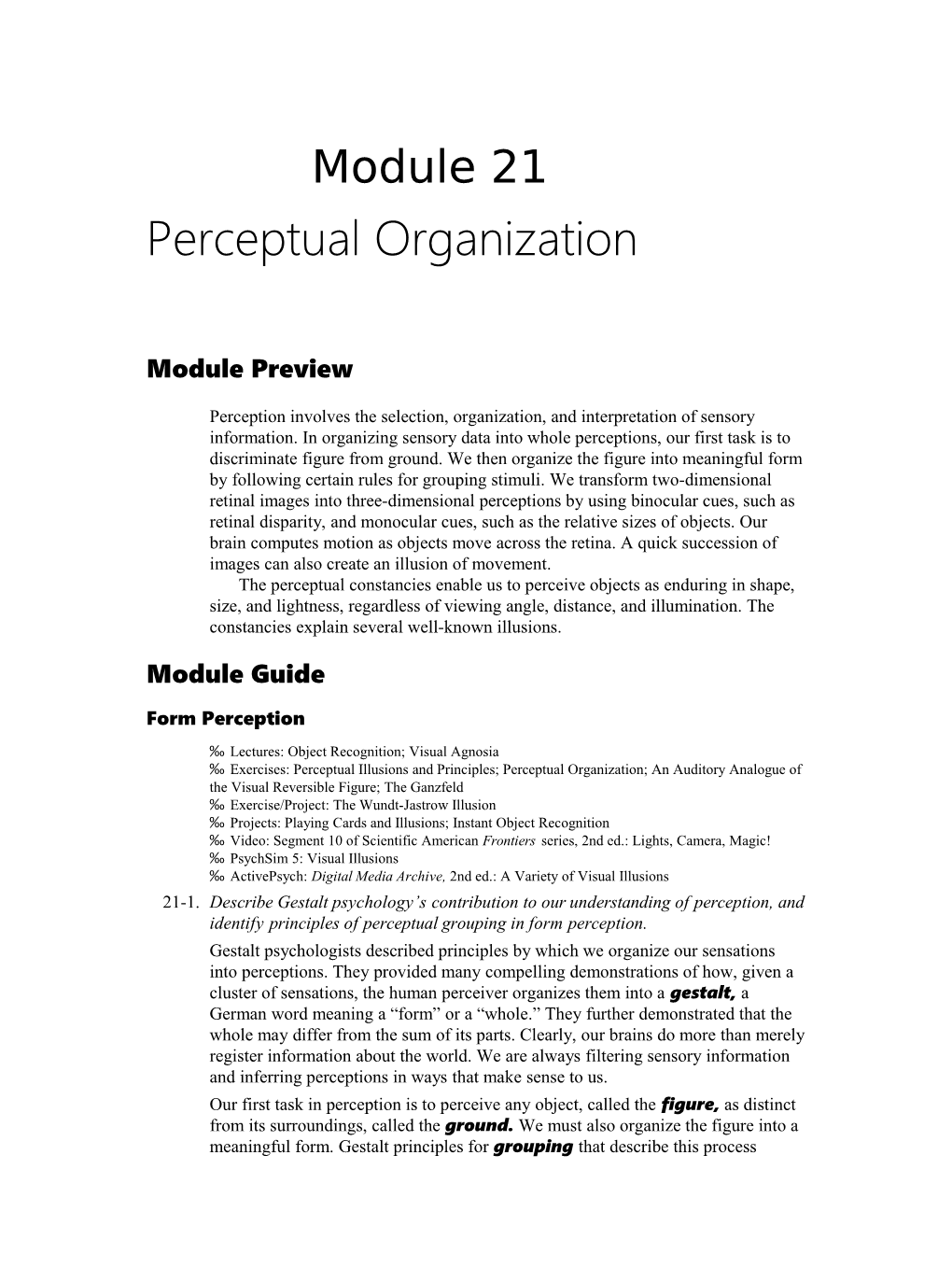 Perceptual Organization