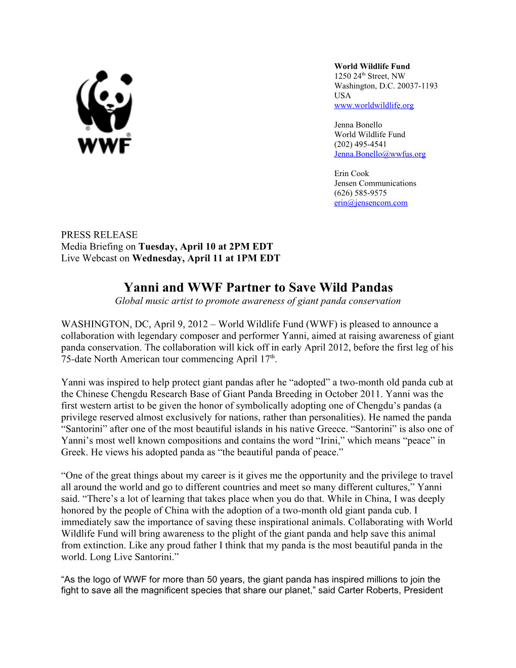 Jenna Bonello World Wildlife Fund