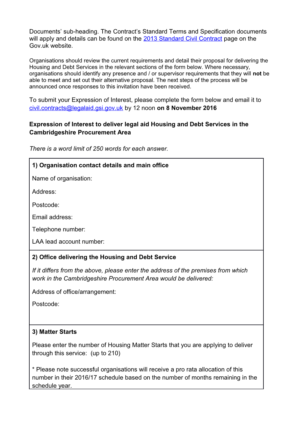 EOI Notice Housing and Debt Services in the Dorset Procurement Area