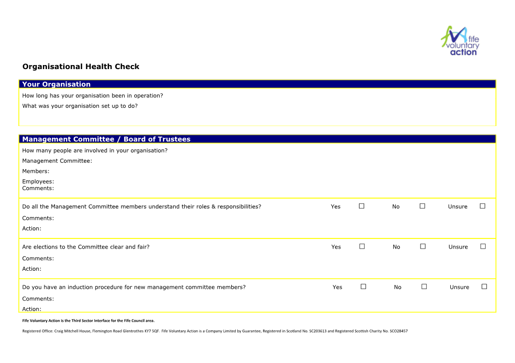 Organisational Health Check