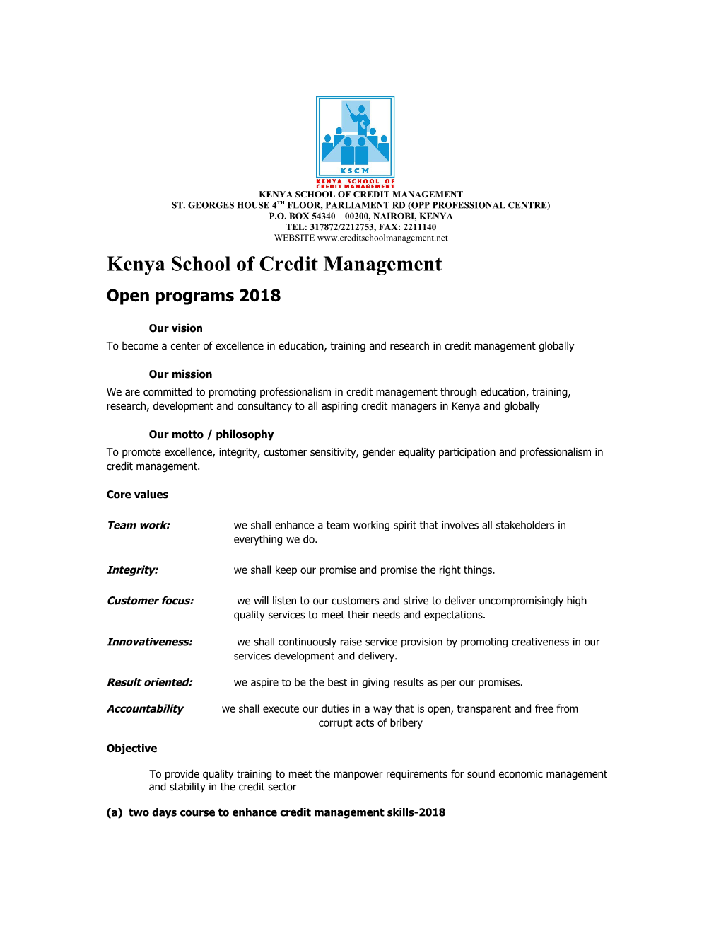 Kenya School of Credit Management
