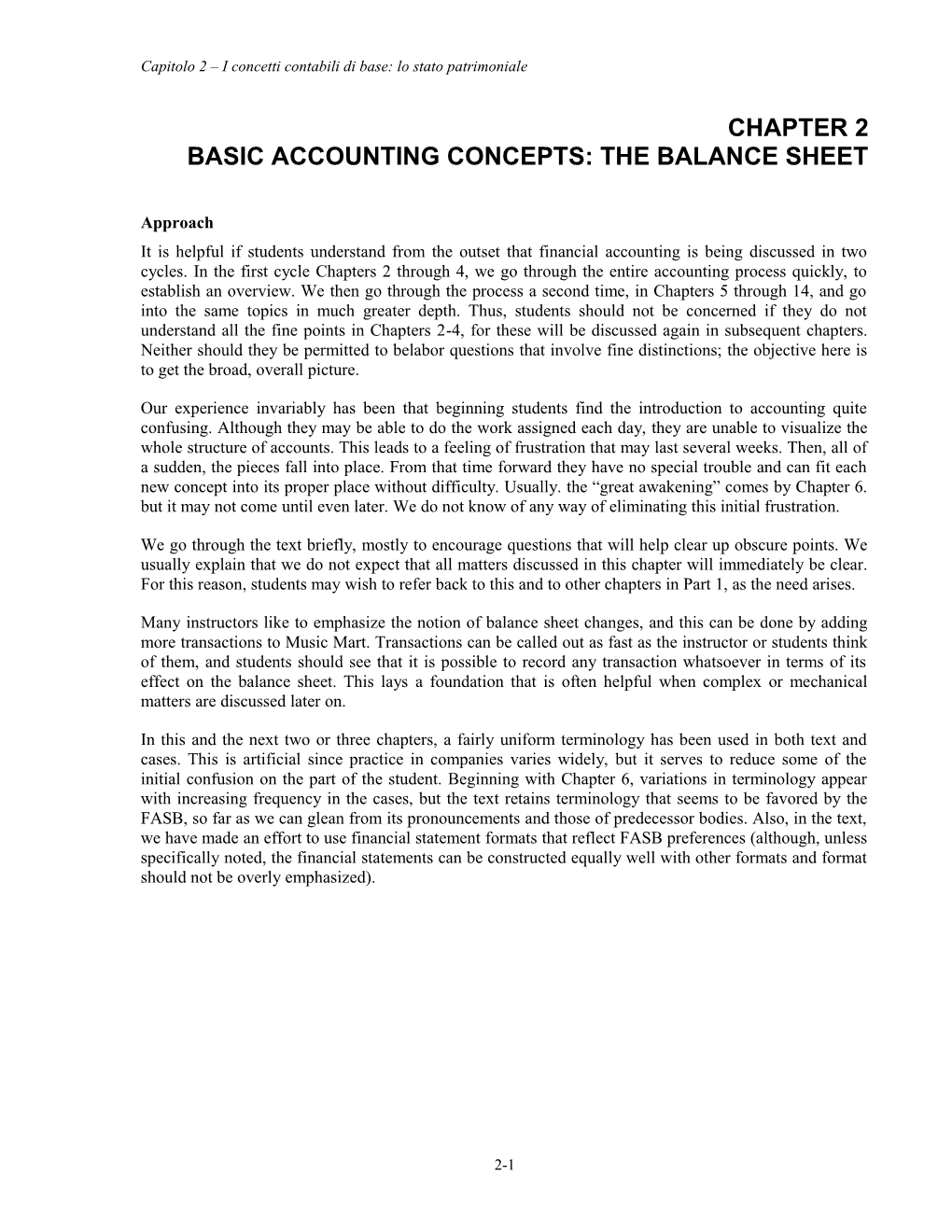 Basic Accounting Concepts: the Balance Sheet