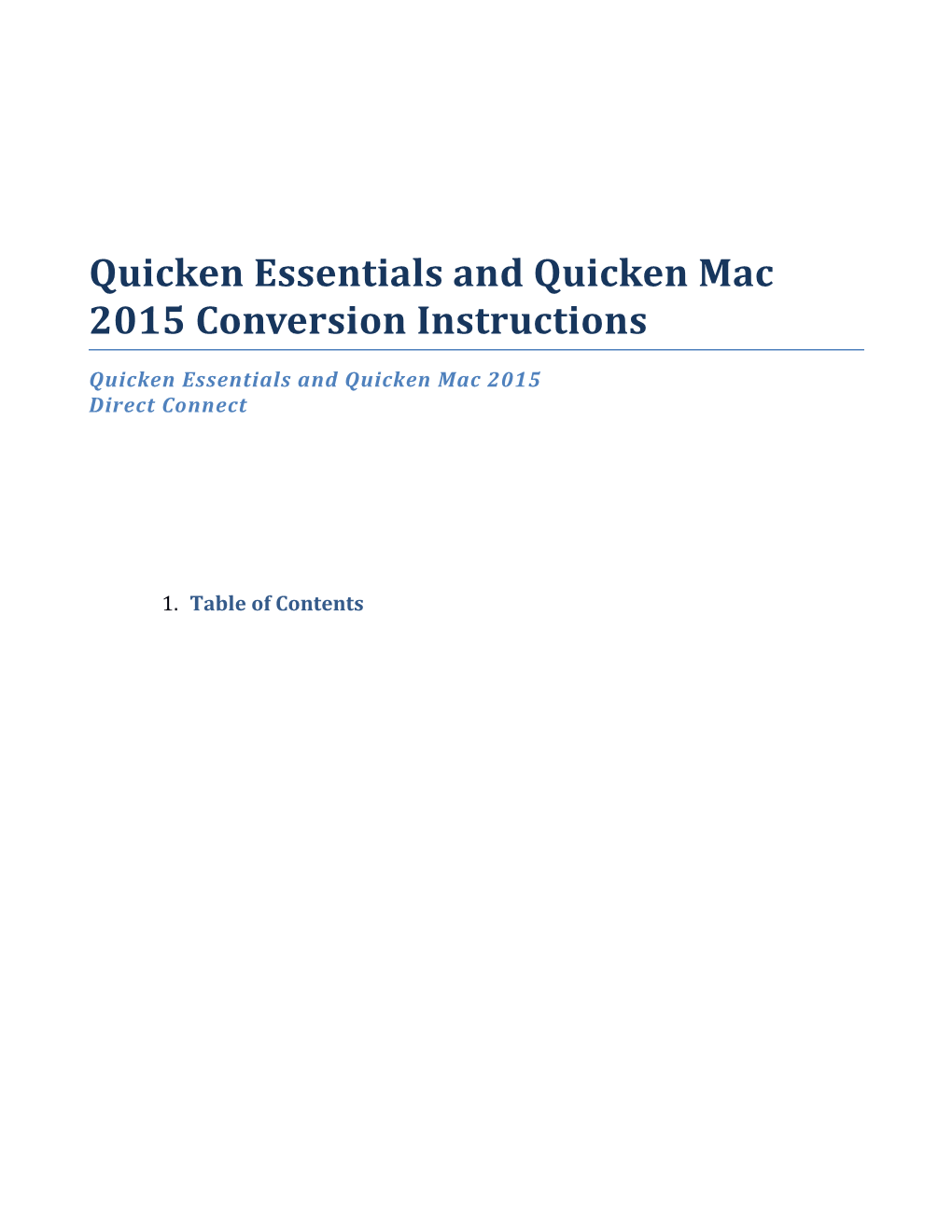 Quicken Essentials and Quicken Mac 2015