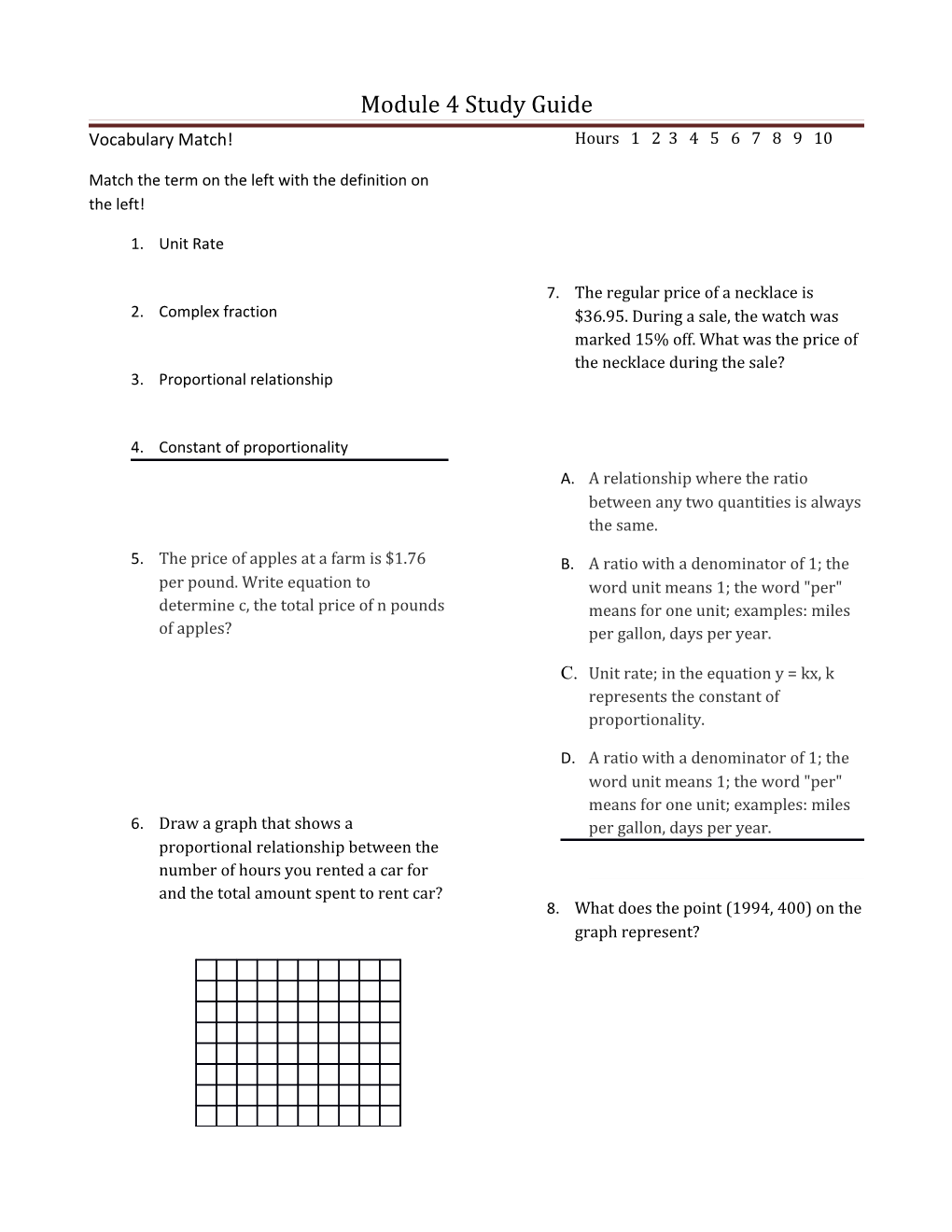 Module 4 Study Guide