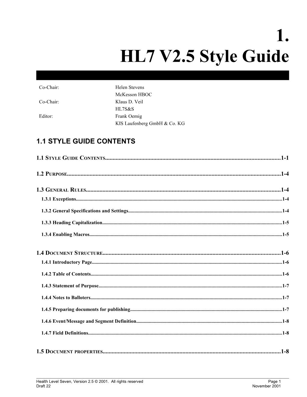 1.HL7 V2.5 Style Guide