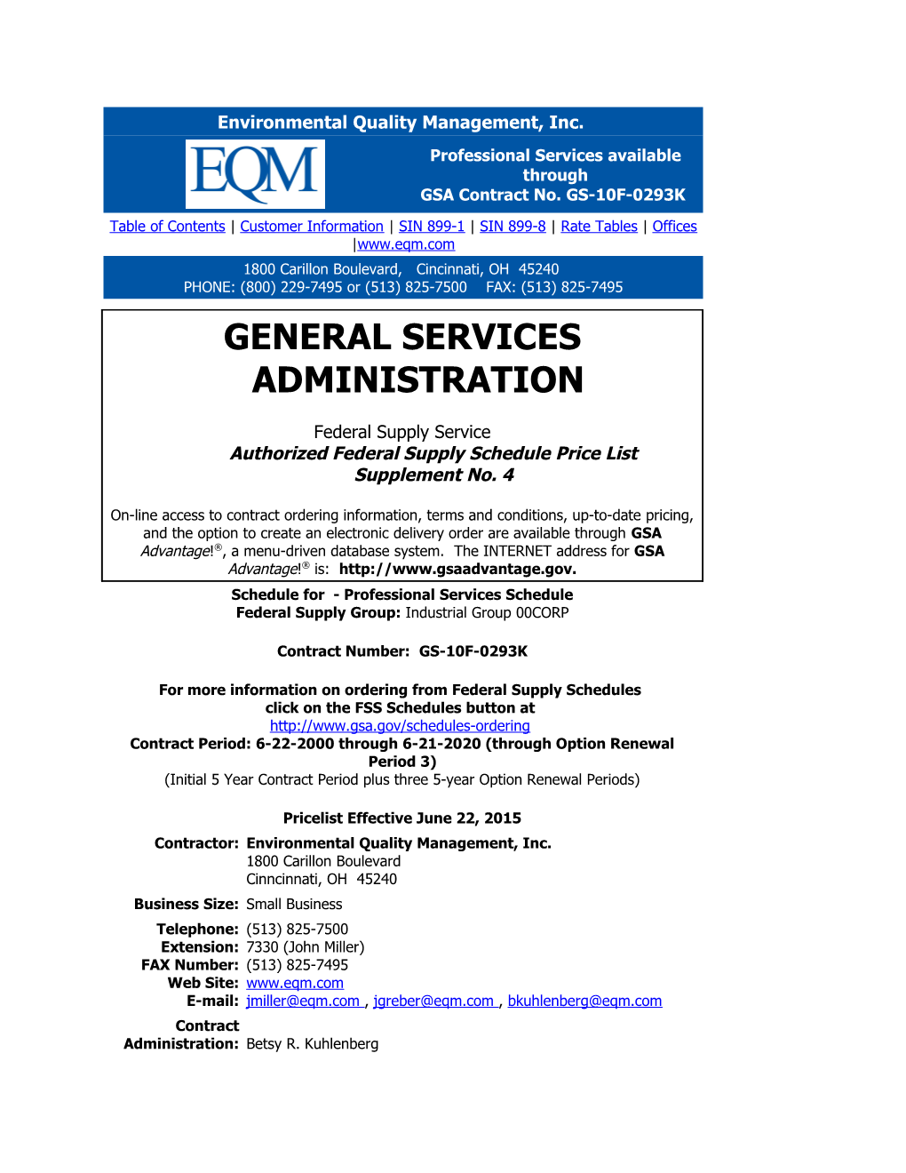 EQM - GSA Advantage Qualifications