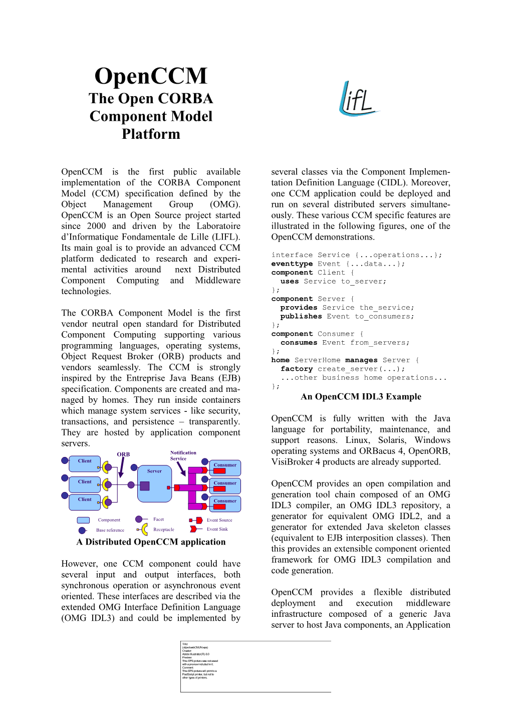 The Open CORBA Component Model Platform