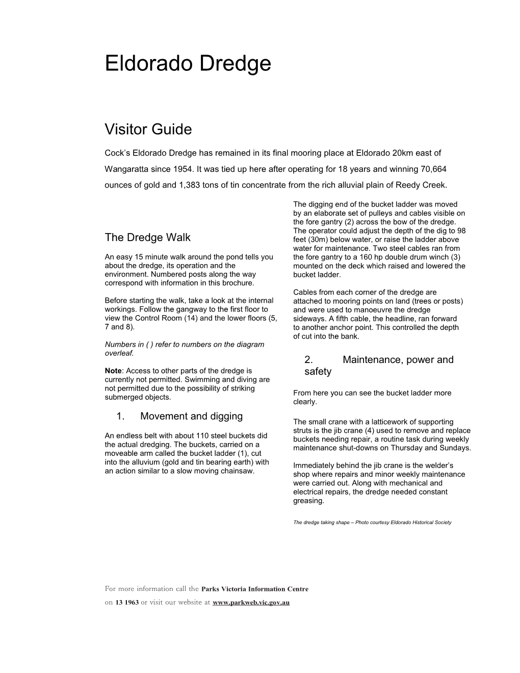 Eldorado Dredge Visitor Guide