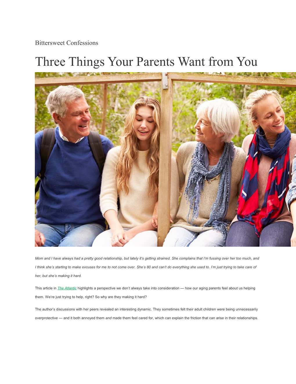 Three Things Your Parents Want from You